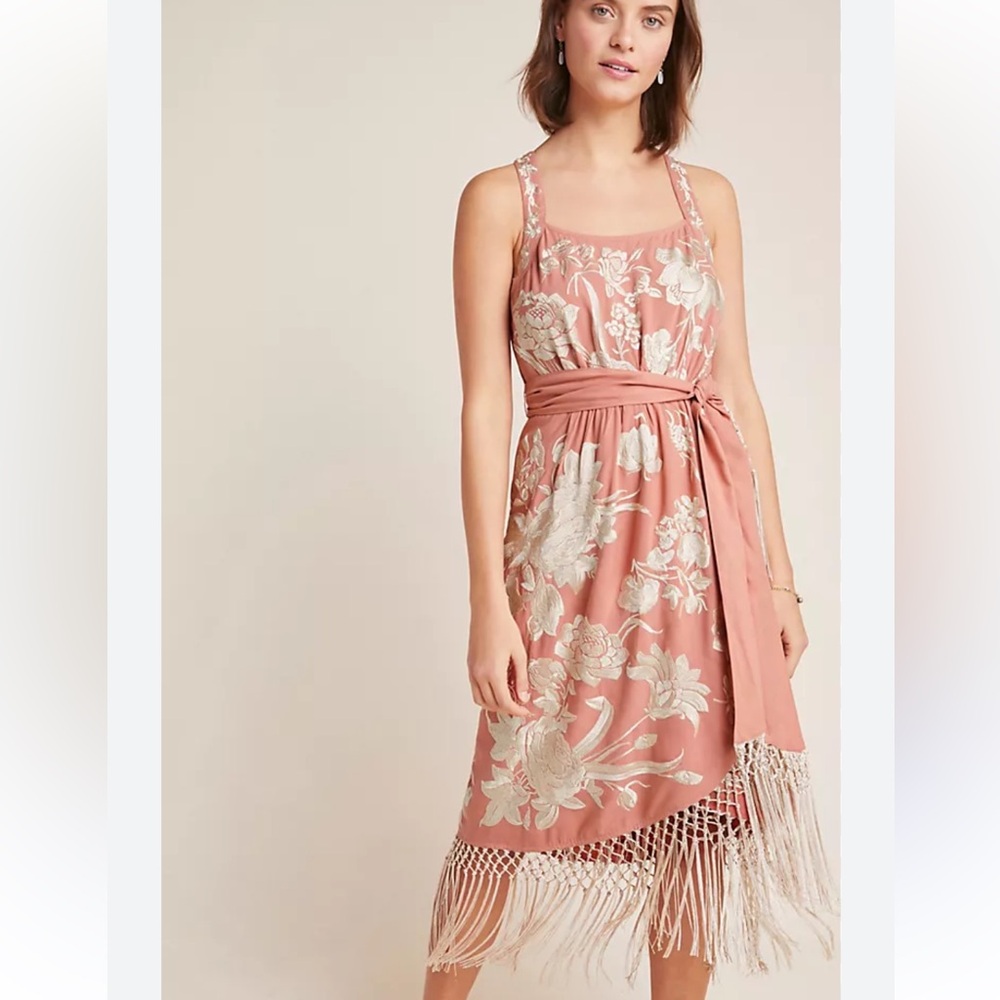 Anthropologie Lucille Dress, in Pink & White Floral, Size 0, EUC